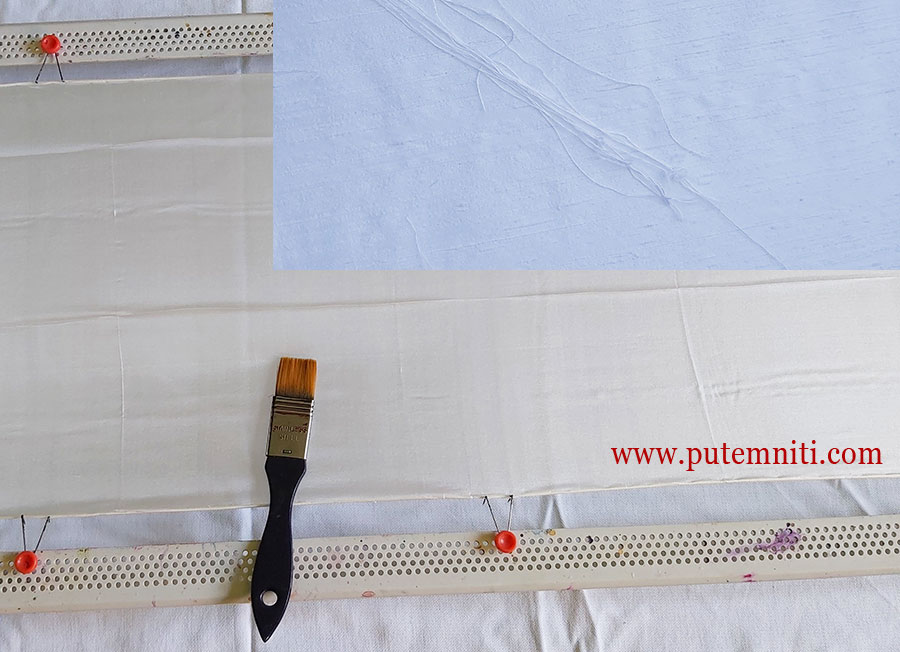 Bele niti svile - svilena ešarpa za oslikavanje