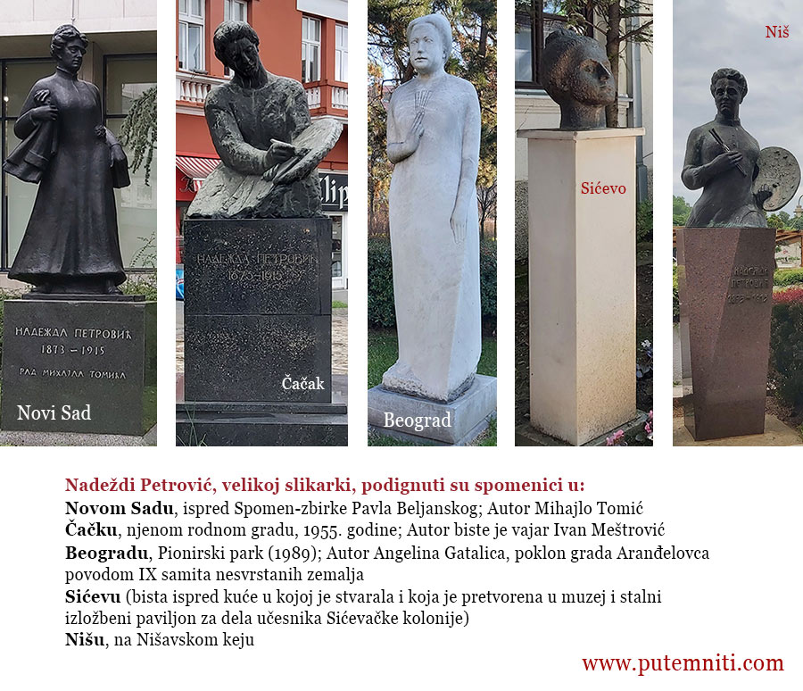Spomenici Nadeždi Petrović